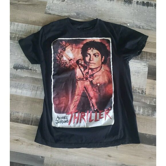 Michael Jackson Tops - Michael Jackson Thriller T-Shirt Men's Size Medium Black Short Sleeve Crewneck